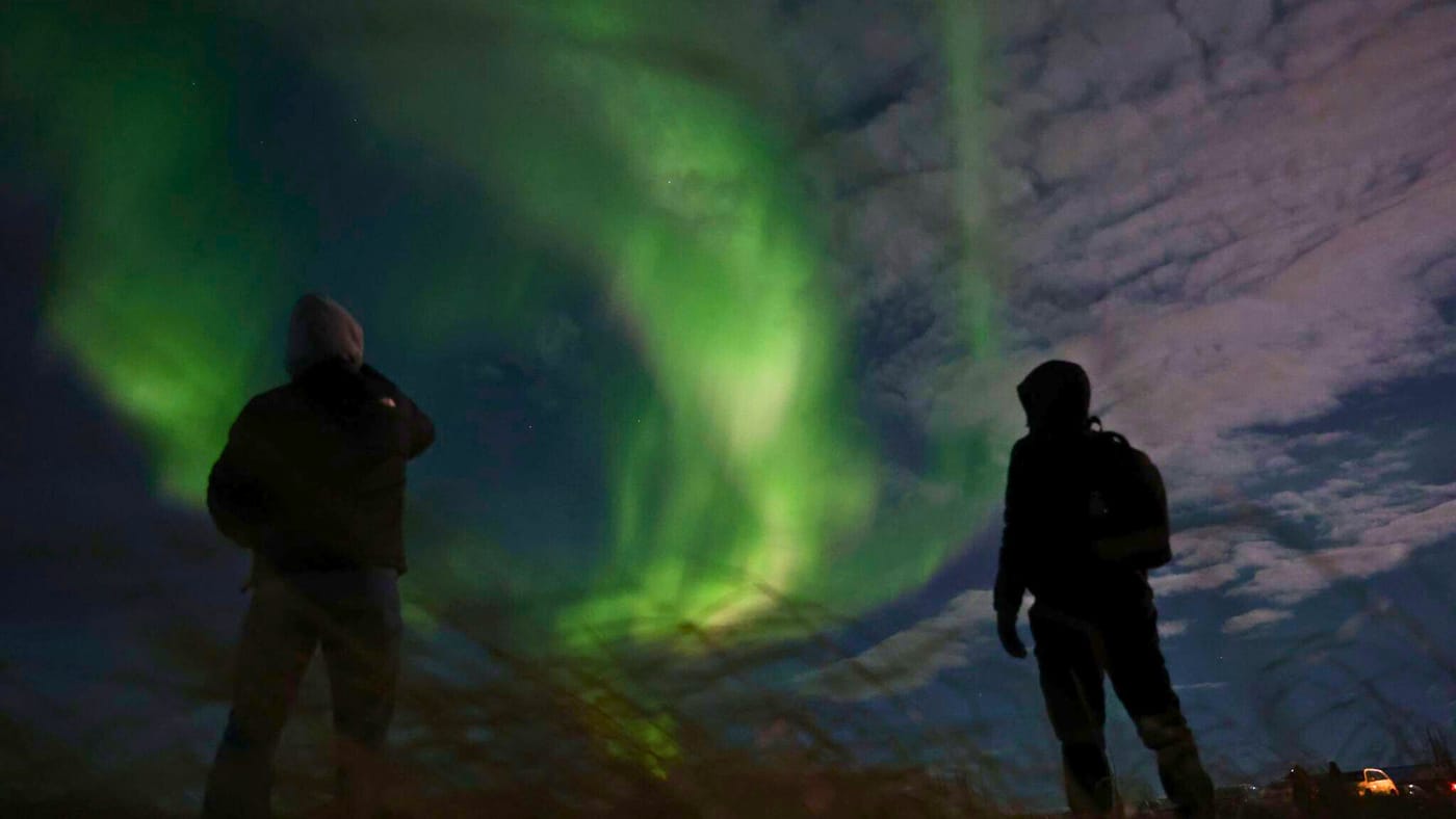 valerio alesi enjoying northern lights